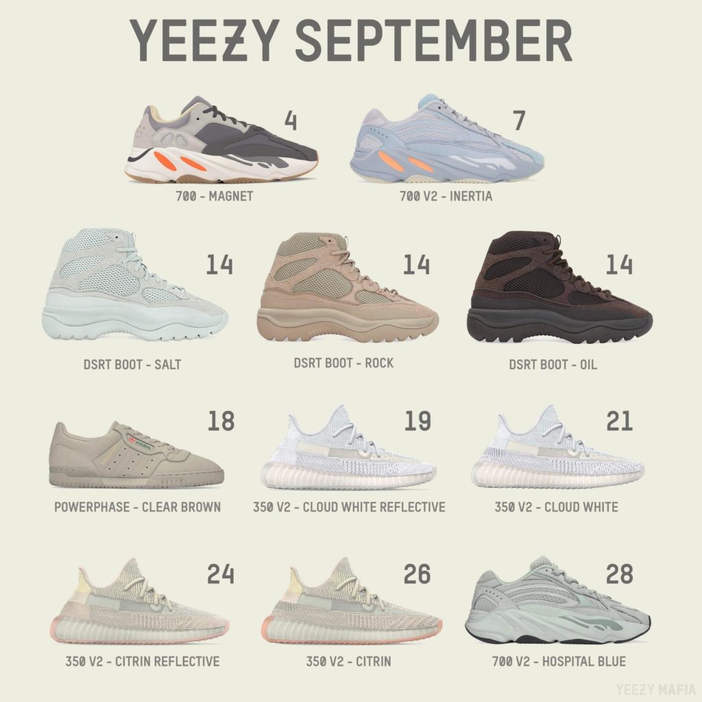 A Ton Of Yeezys Are Set To Release In September | Sneaker Buzz