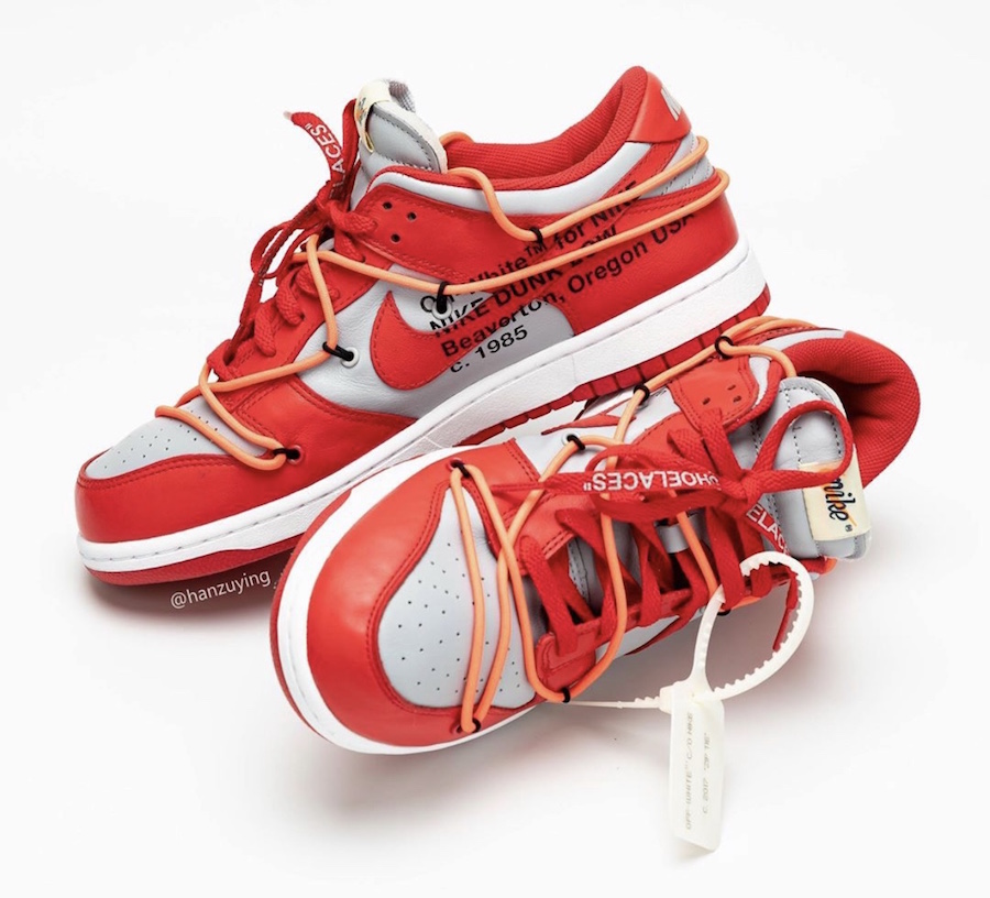 2019 Off-White x Nike Dunk Low "University Red" Release Date 