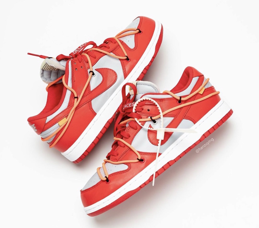 2019 Off-White x Nike Dunk Low "University Red" Release Date 