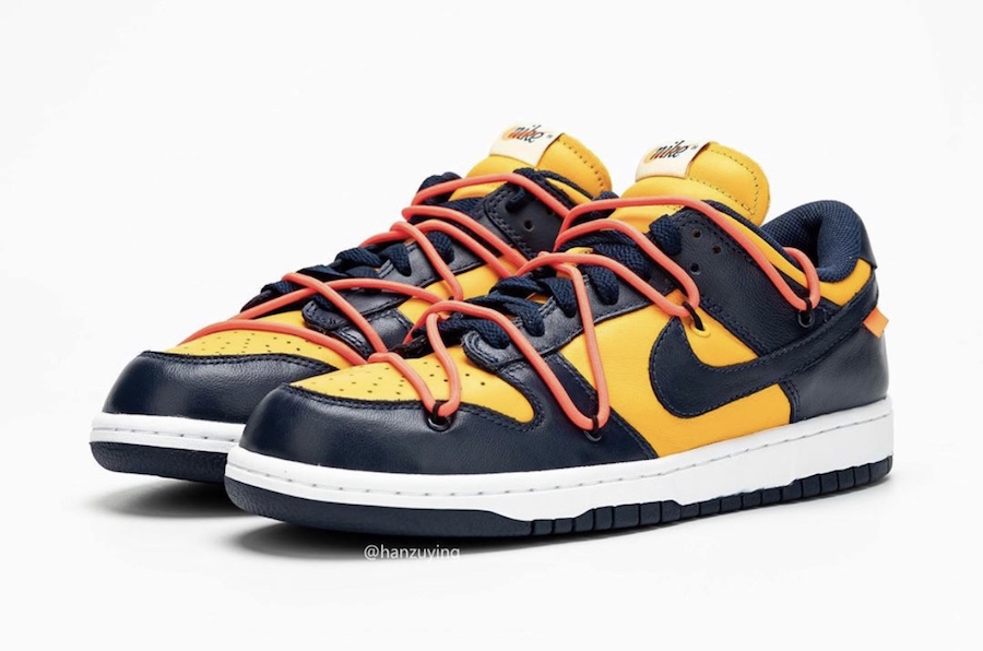 2019 Off-White x Nike Dunk Low "University Gold" Detailed Look - Release date