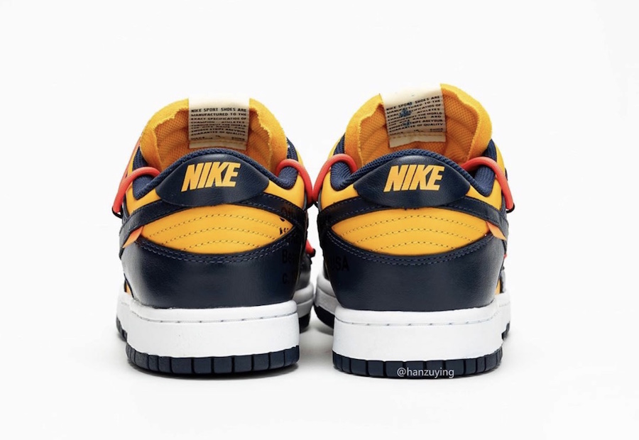 2019 Off-White x Nike Dunk Low "University Gold" Detailed Look - Release date