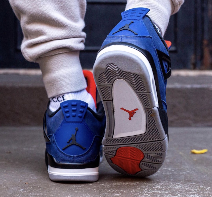 On Foot Look At The Air Jordan 4 Retro Wntr Loyal Blue The Sneaker Buzz