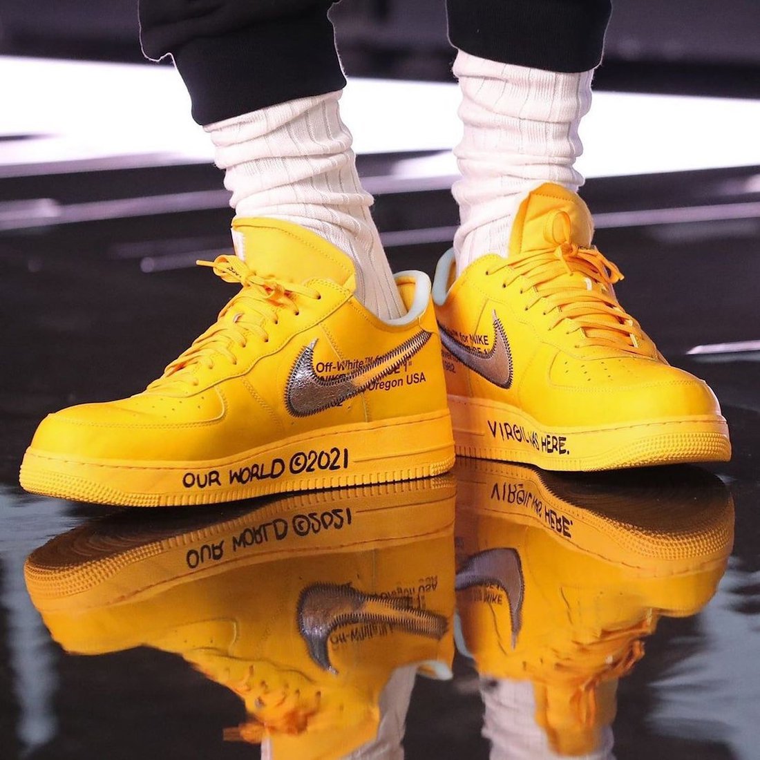 New Look At The Off-White x Nike Air Force 1 Low “University Gold”