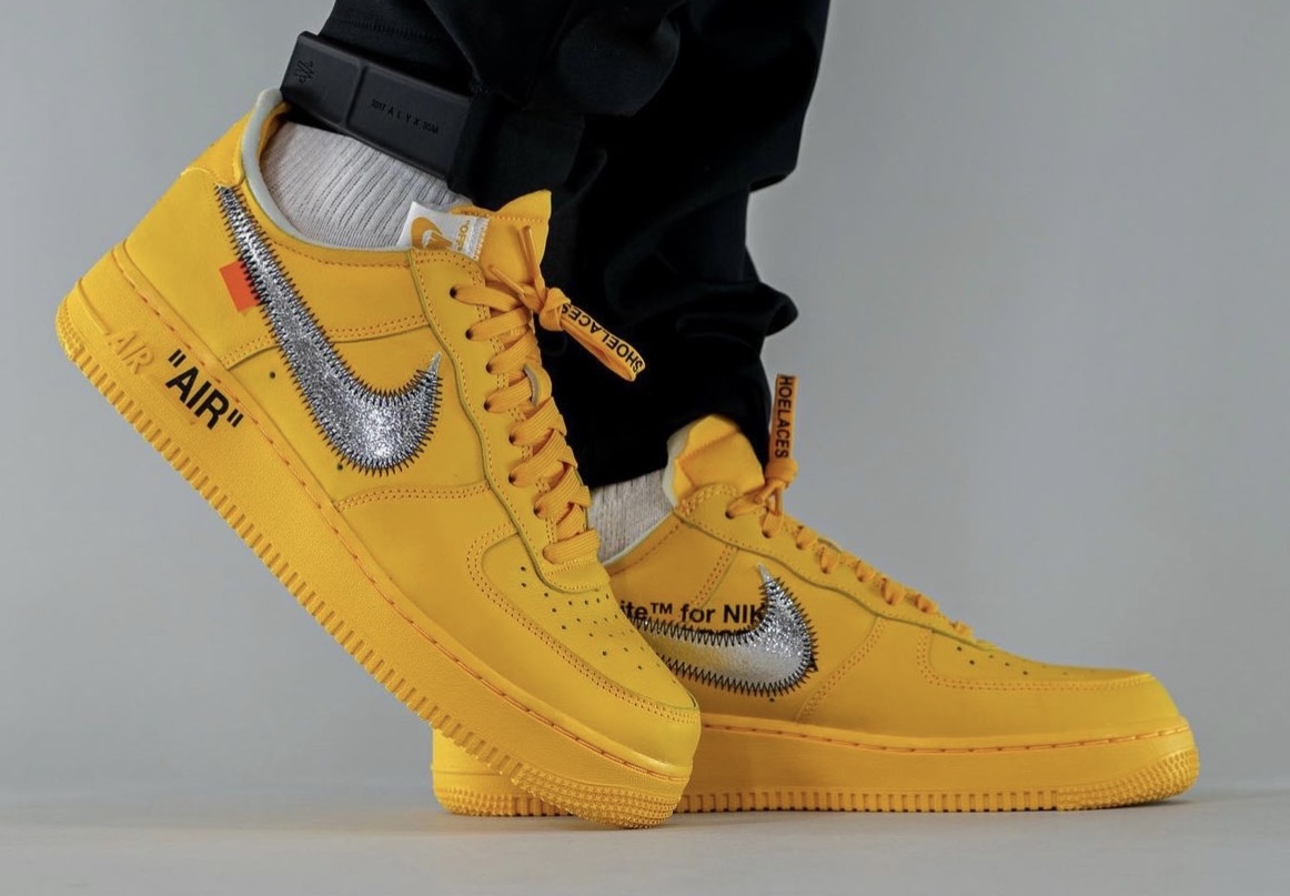 On-Foot Look At The Off-White x Nike Air Force 1 “University Gold/Lemonade”