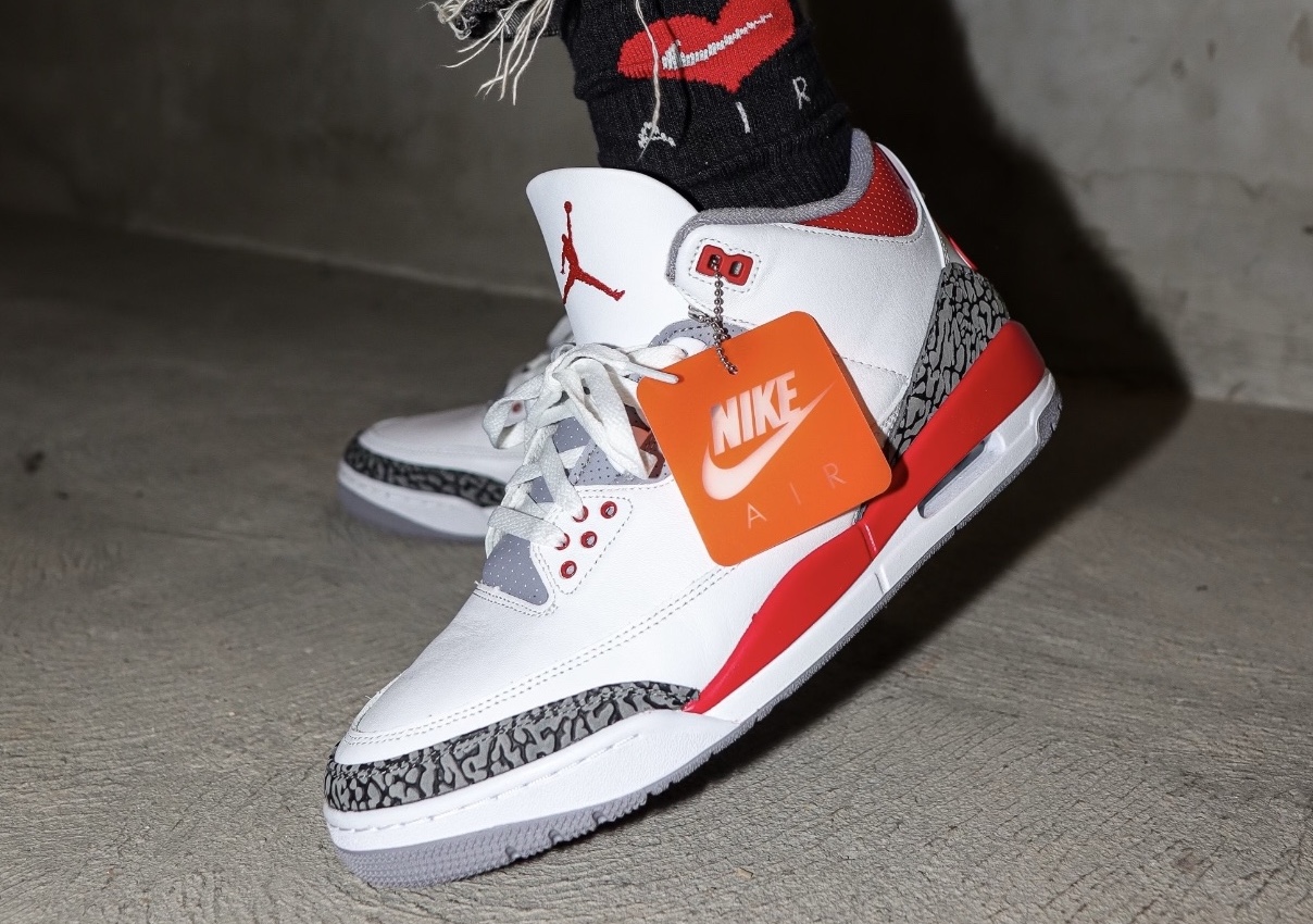 On-Foot Look At The Air Jordan 3 Retro “Fire Red”